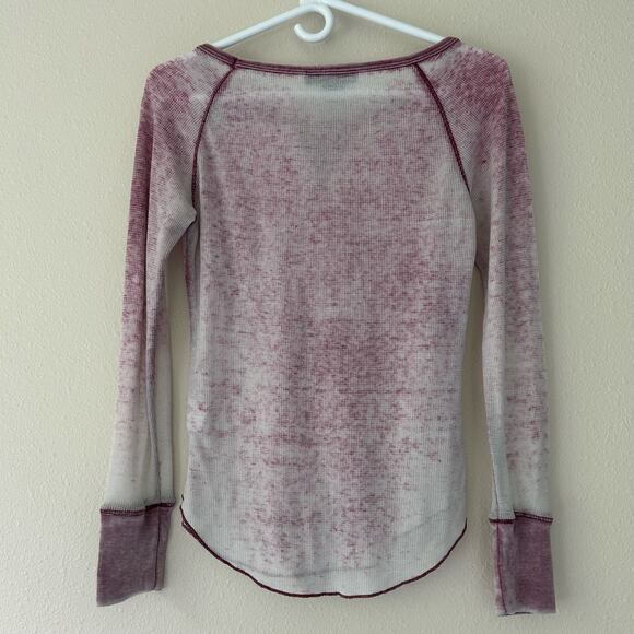 Vintage Sugar Rush burn out paper thin thrashed fitted thermal Y2K shirt pink M - Picture 8 of 11